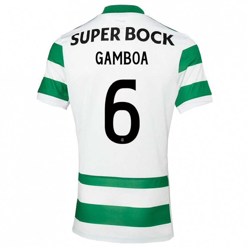 Danxen Niño Camiseta Sandro Gambôa #6 Verde Blanco 1ª Equipación 2025/26 La Camisa