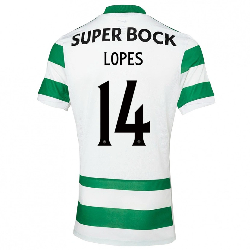 Danxen Niño Camiseta Winilson Lopes #14 Verde Blanco 1ª Equipación 2025/26 La Camisa