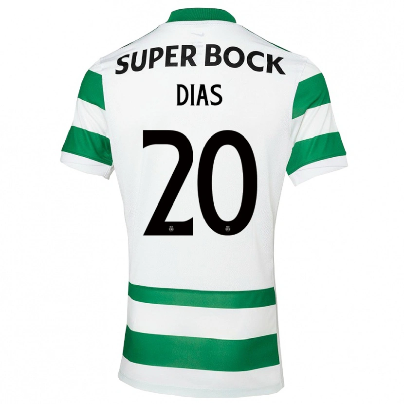 Danxen Niño Camiseta Lucas Dias #20 Verde Blanco 1ª Equipación 2025/26 La Camisa