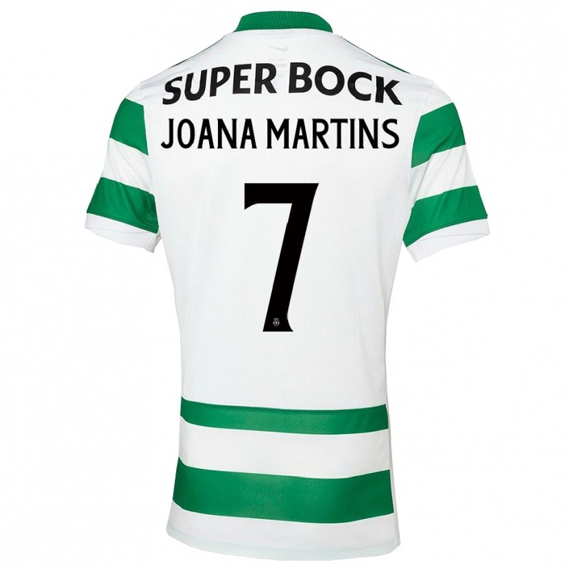 Danxen Niño Camiseta Joana David Carromeu Martins #7 Verde Blanco 1ª Equipación 2025/26 La Camisa
