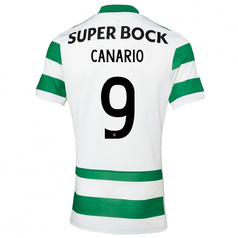 Danxen Niño Camiseta Francisco Canário #9 Verde Blanco 1ª Equipación 2025/26 La Camisa