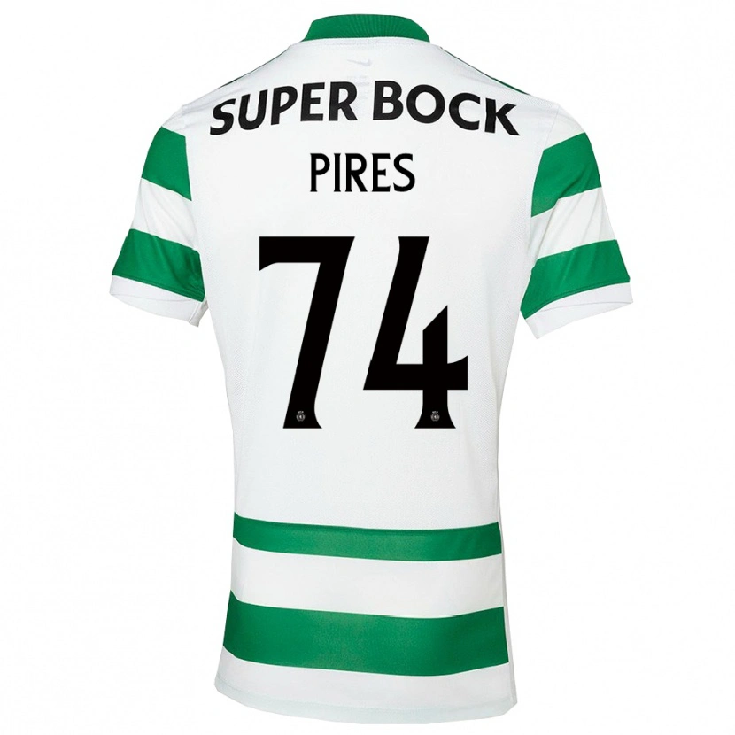 Danxen Niño Camiseta Guilherme Pires #74 Verde Blanco 1ª Equipación 2025/26 La Camisa