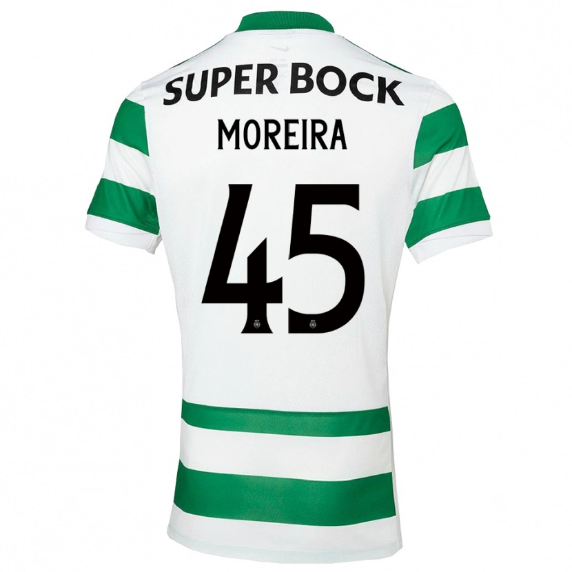 Danxen Niño Camiseta David Moreira #45 Verde Blanco 1ª Equipación 2025/26 La Camisa