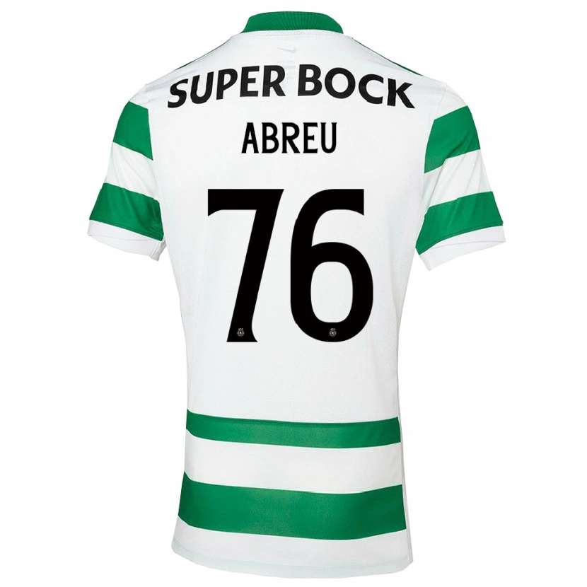 Danxen Niño Camiseta Diogo Abreu #76 Verde Blanco 1ª Equipación 2025/26 La Camisa
