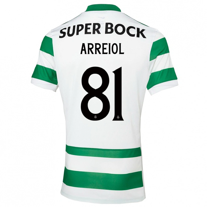 Danxen Niño Camiseta Henrique Arreiol #81 Verde Blanco 1ª Equipación 2025/26 La Camisa