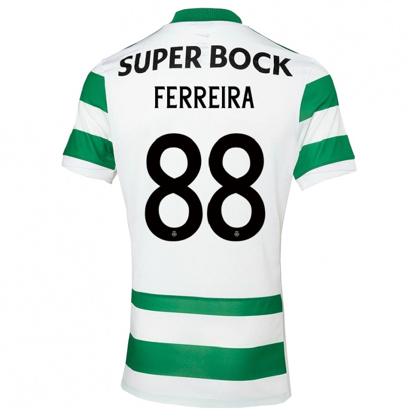 Danxen Niño Camiseta Tiago Ferreira #88 Verde Blanco 1ª Equipación 2025/26 La Camisa