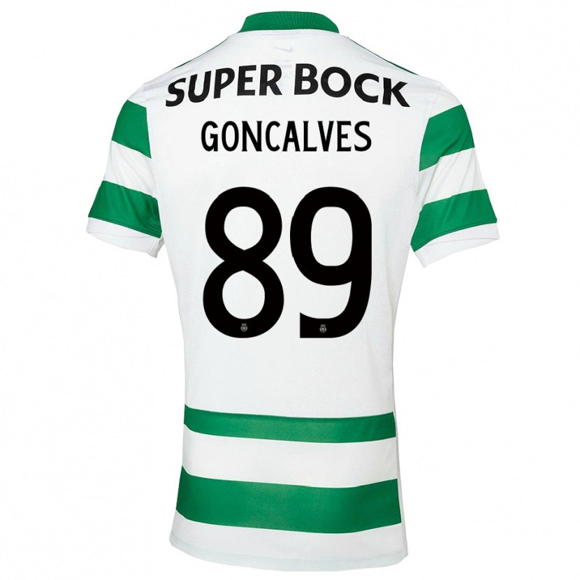 Danxen Niño Camiseta Andre Goncalves #89 Verde Blanco 1ª Equipación 2025/26 La Camisa