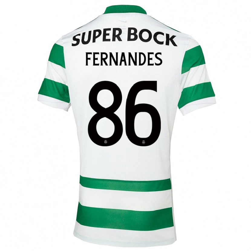 Danxen Niño Camiseta Emanuel Fernandes #86 Verde Blanco 1ª Equipación 2025/26 La Camisa