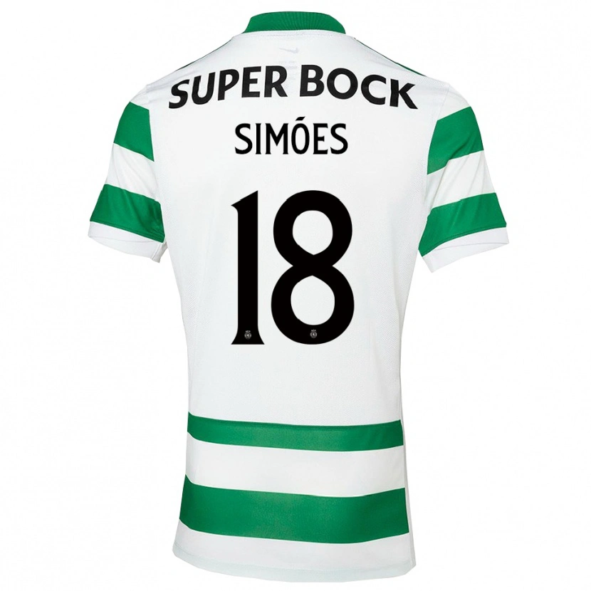Danxen Niño Camiseta Francisco Simões #18 Verde Blanco 1ª Equipación 2025/26 La Camisa