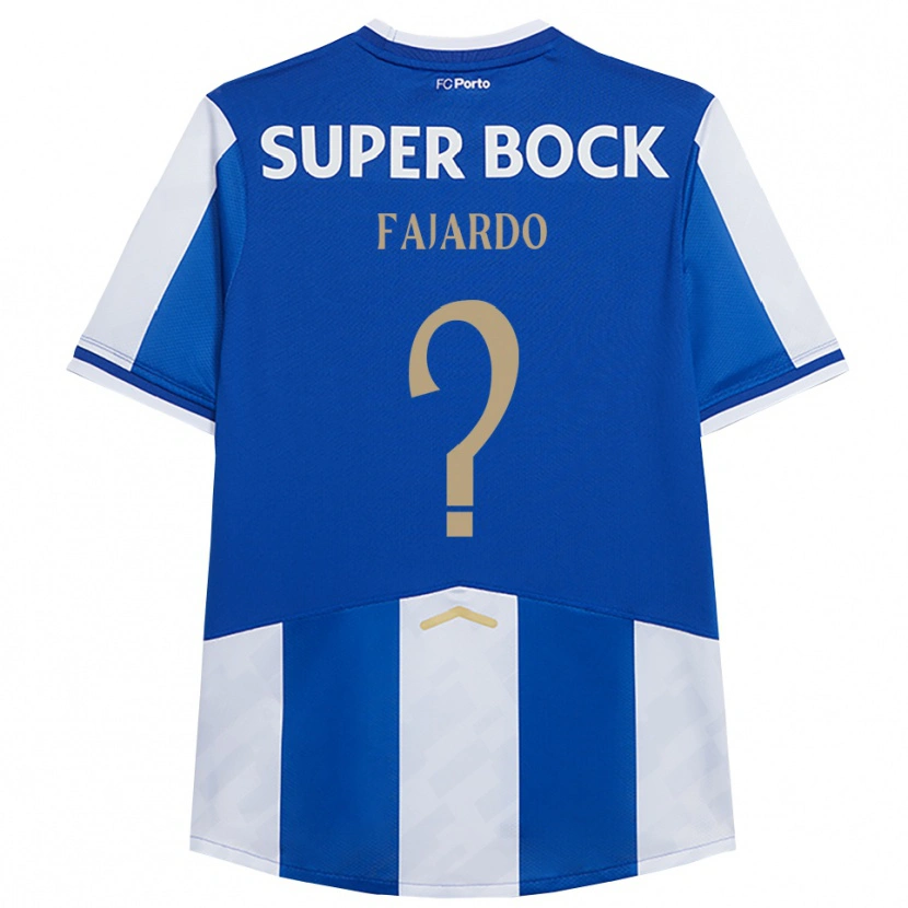 Danxen Niño Camiseta Leonardo Fajardo #0 Azul Blanco 1ª Equipación 2025/26 La Camisa