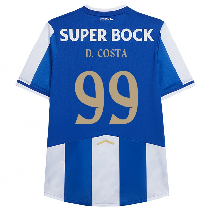 Danxen Niño Camiseta Diogo Costa #99 Azul Blanco 1ª Equipación 2025/26 La Camisa
