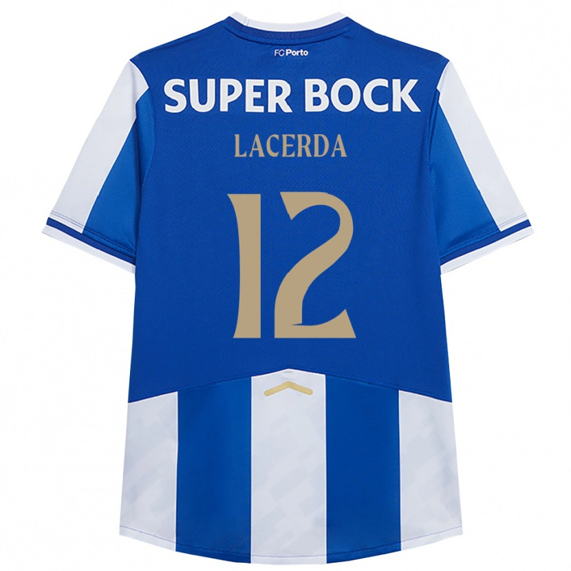 Danxen Niño Camiseta Lacerda #12 Azul Blanco 1ª Equipación 2025/26 La Camisa
