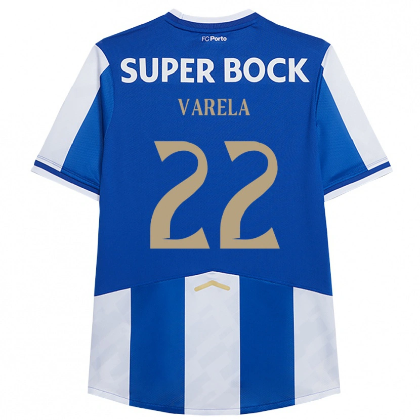 Danxen Niño Camiseta Alan Varela #22 Azul Blanco 1ª Equipación 2025/26 La Camisa