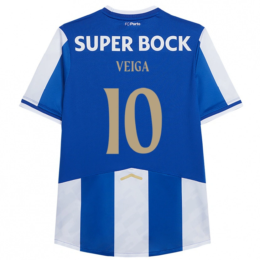 Danxen Niño Camiseta Gabri Veiga #10 Azul Blanco 1ª Equipación 2025/26 La Camisa