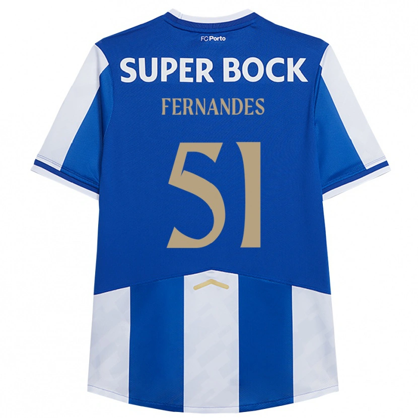 Danxen Niño Camiseta Diogo Fernandes #51 Azul Blanco 1ª Equipación 2025/26 La Camisa