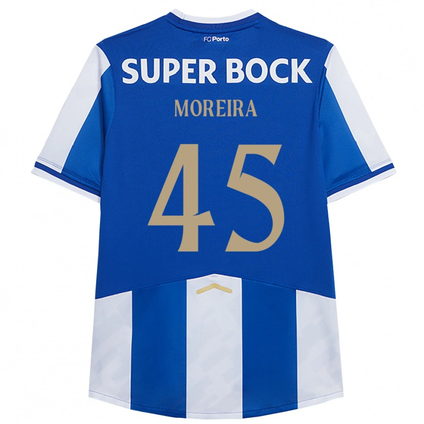 Danxen Niño Camiseta João Moreira #45 Azul Blanco 1ª Equipación 2025/26 La Camisa