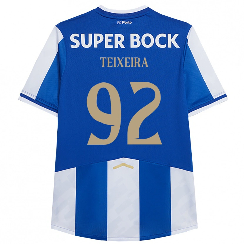 Danxen Niño Camiseta João Teixeira #92 Azul Blanco 1ª Equipación 2025/26 La Camisa
