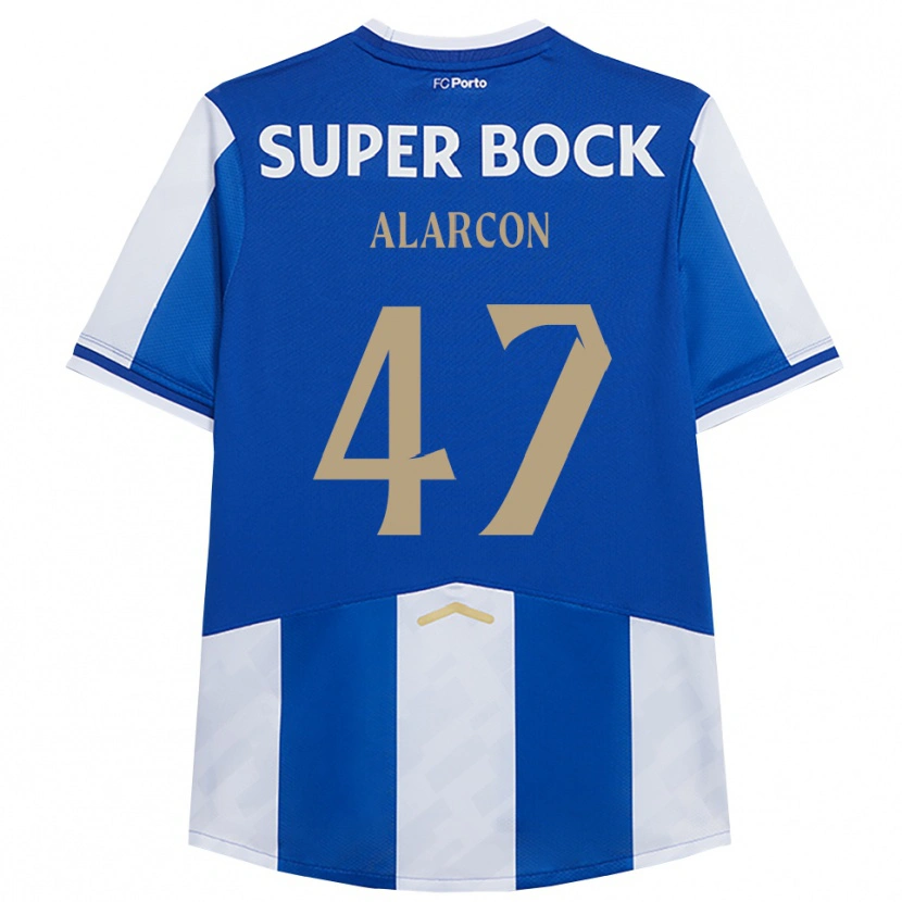 Danxen Niño Camiseta Ángel Alarcón #47 Azul Blanco 1ª Equipación 2025/26 La Camisa