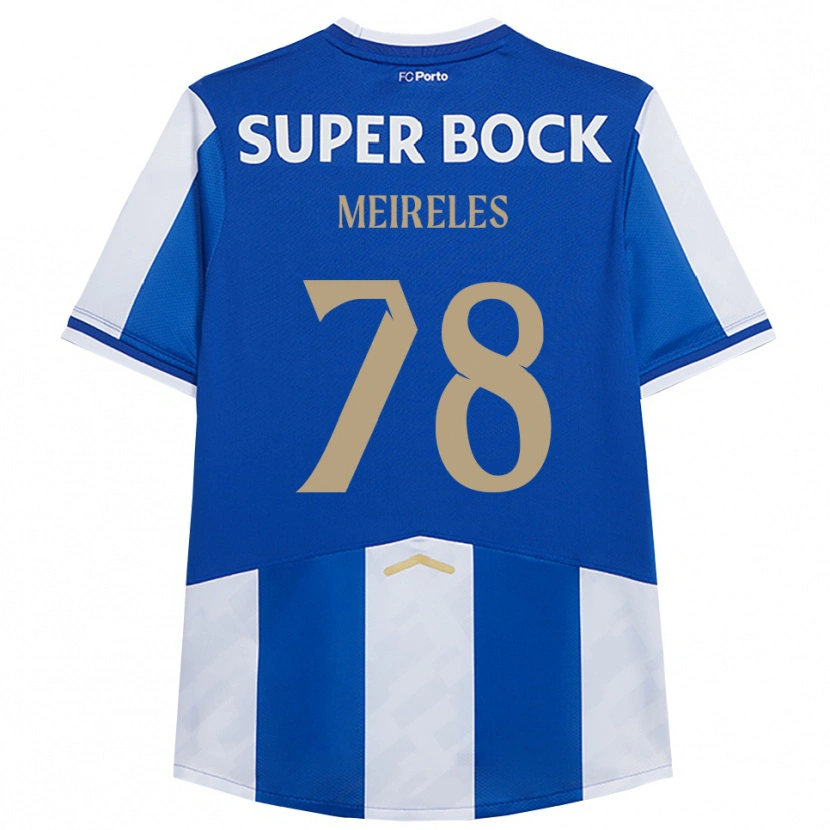 Danxen Niño Camiseta Jorge Meireles #78 Azul Blanco 1ª Equipación 2025/26 La Camisa