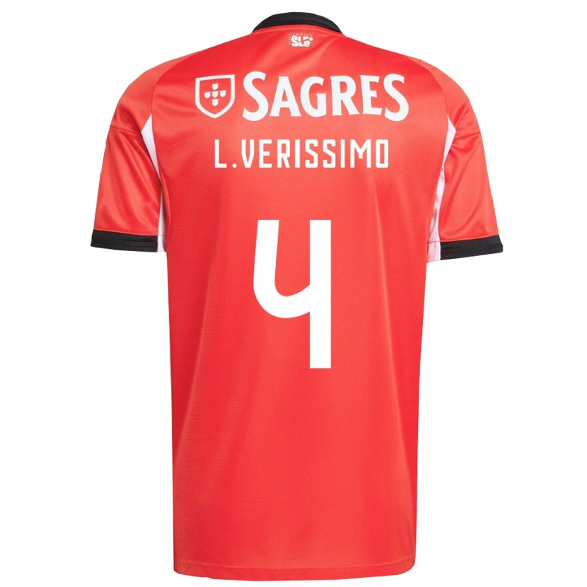 Danxen Niño Camiseta Lucas Verissimo #4 Rojo Blanco 1ª Equipación 2025/26 La Camisa