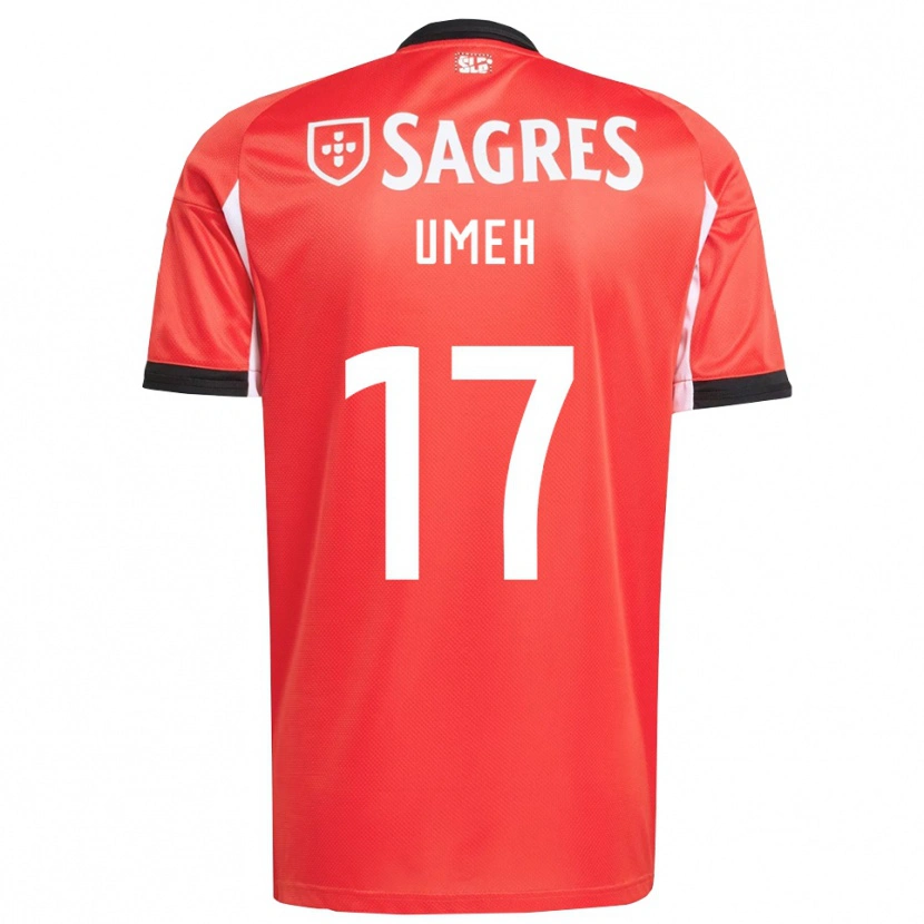 Danxen Niño Camiseta Jaden Umeh #17 Rojo Blanco 1ª Equipación 2025/26 La Camisa
