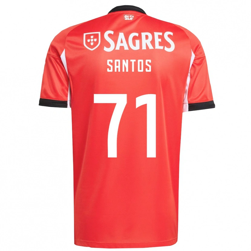 Danxen Niño Camiseta Leandro Santos #71 Rojo Blanco 1ª Equipación 2025/26 La Camisa
