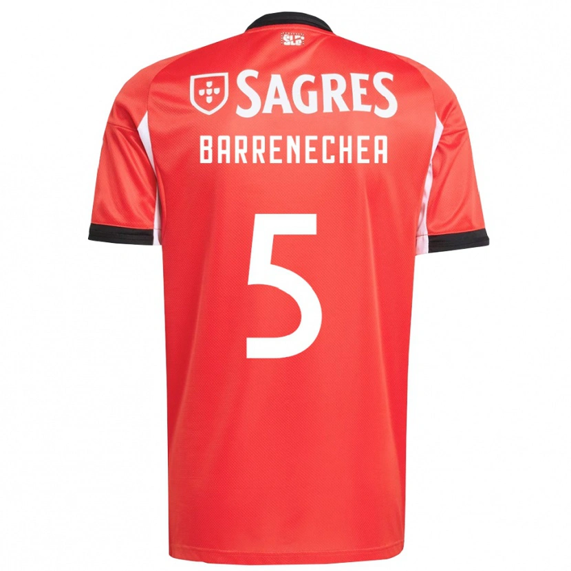 Danxen Niño Camiseta Enzo Barrenechea #5 Rojo Blanco 1ª Equipación 2025/26 La Camisa