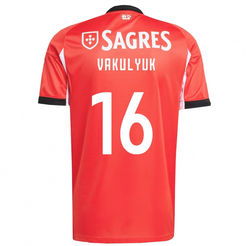 Danxen Niño Camiseta André Vakulyuk #16 Rojo Blanco 1ª Equipación 2025/26 La Camisa