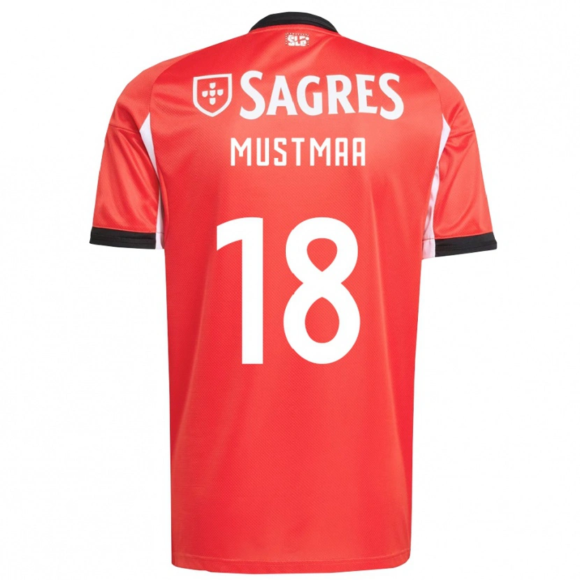 Danxen Niño Camiseta Karel Mustmaa #18 Rojo Blanco 1ª Equipación 2025/26 La Camisa