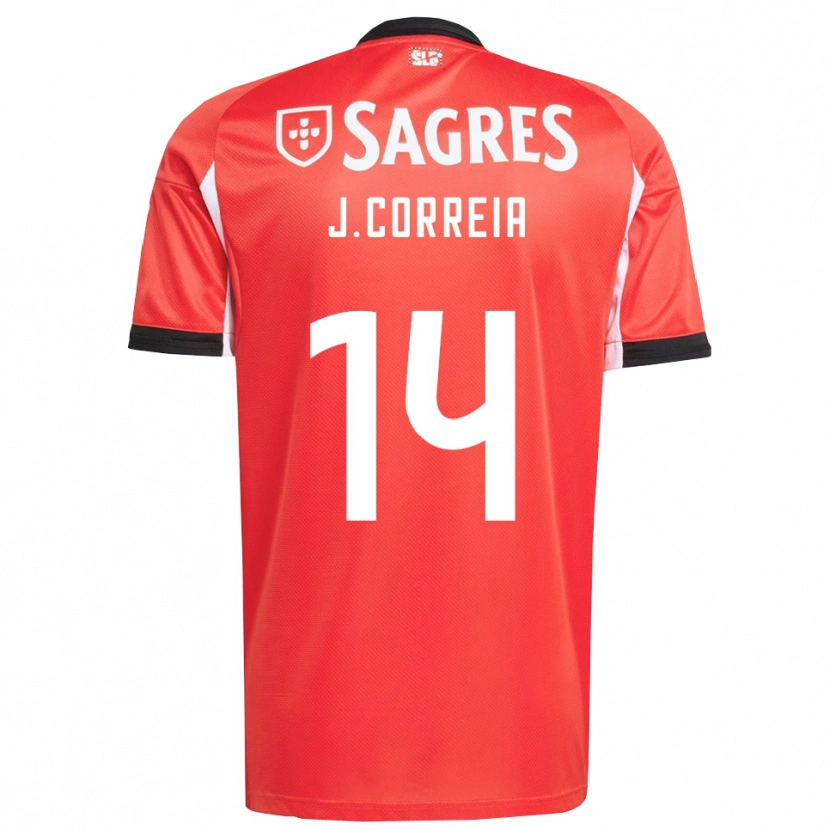 Danxen Niño Camiseta Juvenal Correia #14 Rojo Blanco 1ª Equipación 2025/26 La Camisa