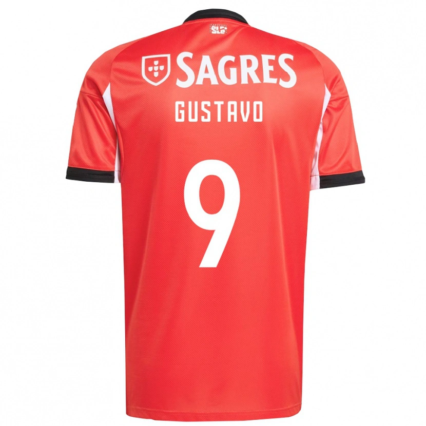 Danxen Niño Camiseta Gustavo Ferreira #9 Rojo Blanco 1ª Equipación 2025/26 La Camisa