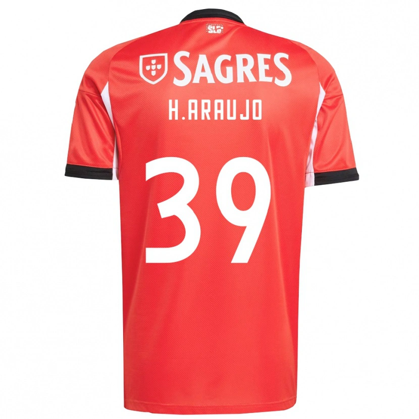 Danxen Niño Camiseta Henrique Araújo #39 Rojo Blanco 1ª Equipación 2025/26 La Camisa