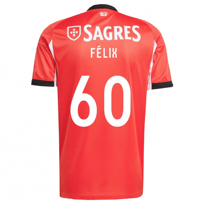 Danxen Niño Camiseta Nuno Félix #60 Rojo Blanco 1ª Equipación 2025/26 La Camisa
