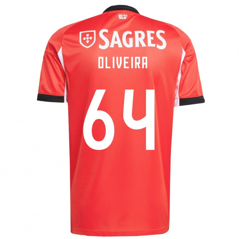 Danxen Niño Camiseta Gonçalo Oliveira #64 Rojo Blanco 1ª Equipación 2025/26 La Camisa
