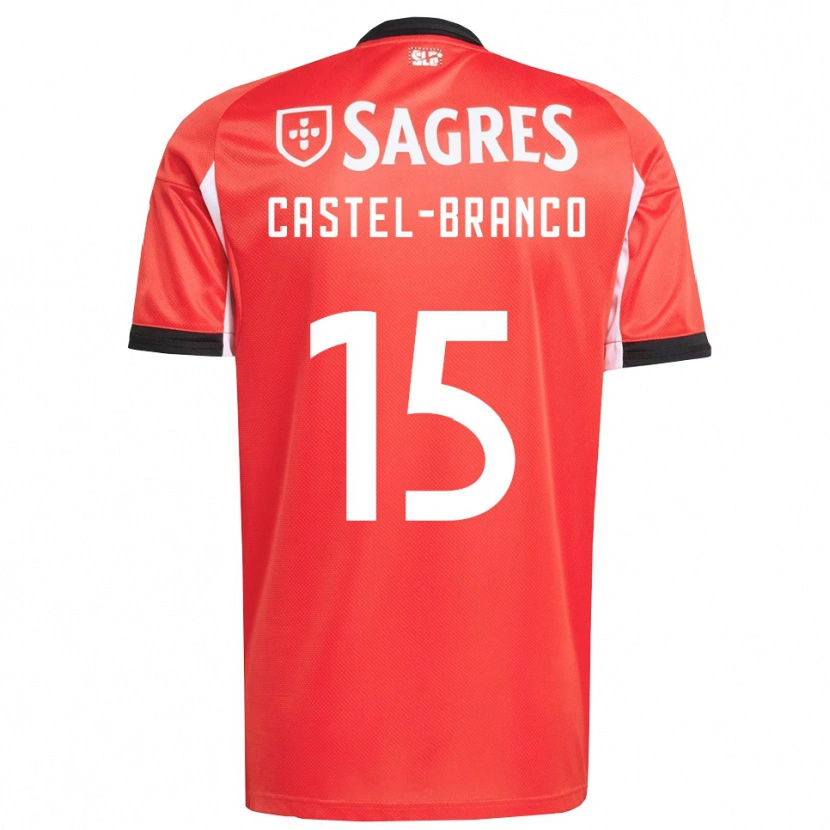 Danxen Niño Camiseta Diego Castel Branco #15 Rojo Blanco 1ª Equipación 2025/26 La Camisa