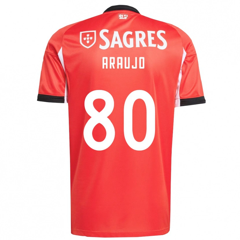 Danxen Niño Camiseta Lais Araujo #80 Rojo Blanco 1ª Equipación 2025/26 La Camisa