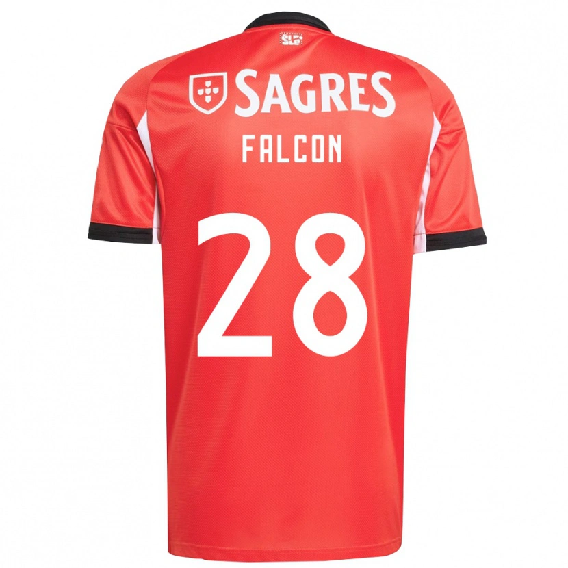 Danxen Niño Camiseta Andrea Falcón #28 Rojo Blanco 1ª Equipación 2025/26 La Camisa