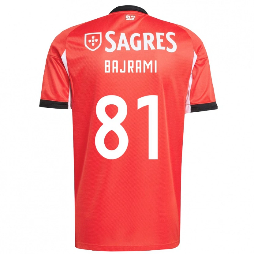 Danxen Niño Camiseta Adrian Bajrami #81 Rojo Blanco 1ª Equipación 2025/26 La Camisa