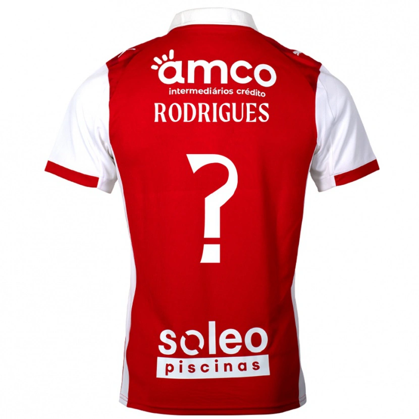 Danxen Niño Camiseta David Rodrigues #0 Rojo Blanco 1ª Equipación 2025/26 La Camisa