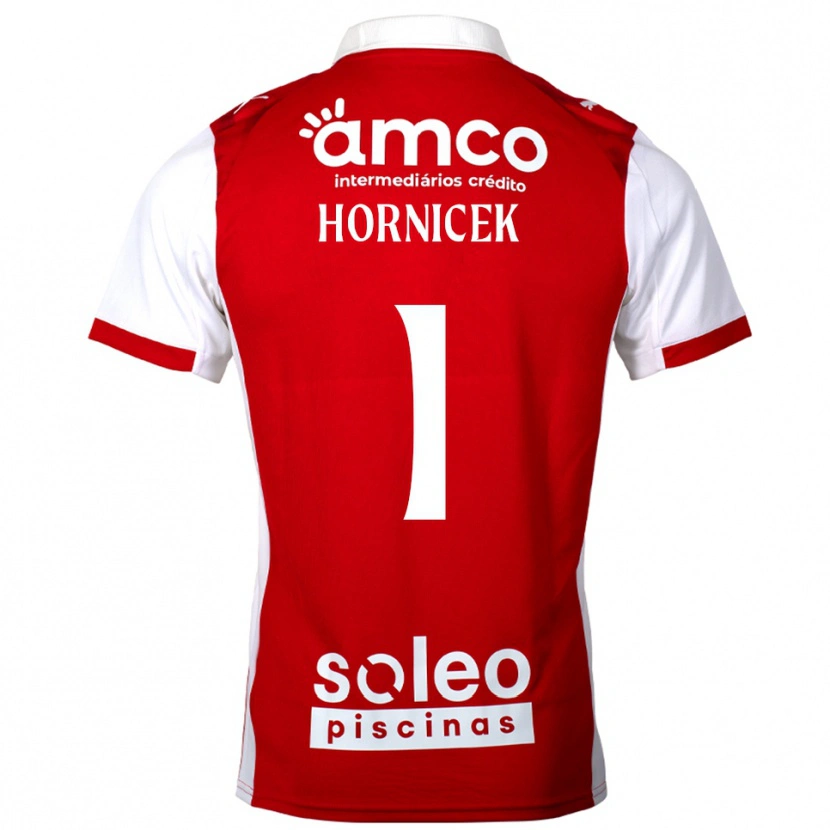 Danxen Niño Camiseta Lukas Hornicek #1 Rojo Blanco 1ª Equipación 2025/26 La Camisa