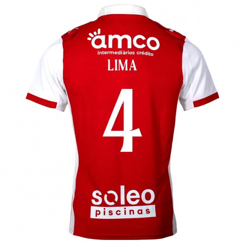 Danxen Niño Camiseta Guilherme Lima #4 Rojo Blanco 1ª Equipación 2025/26 La Camisa