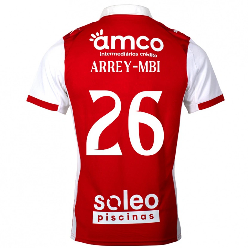 Danxen Niño Camiseta Bright Arrey-Mbi #26 Rojo Blanco 1ª Equipación 2025/26 La Camisa