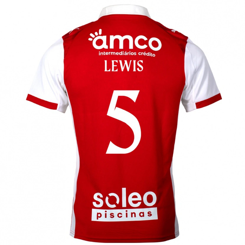 Danxen Niño Camiseta Leah Lewis #5 Rojo Blanco 1ª Equipación 2025/26 La Camisa