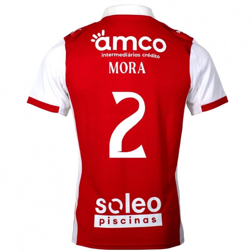 Danxen Niño Camiseta Carlos Ziad Mora #2 Rojo Blanco 1ª Equipación 2025/26 La Camisa