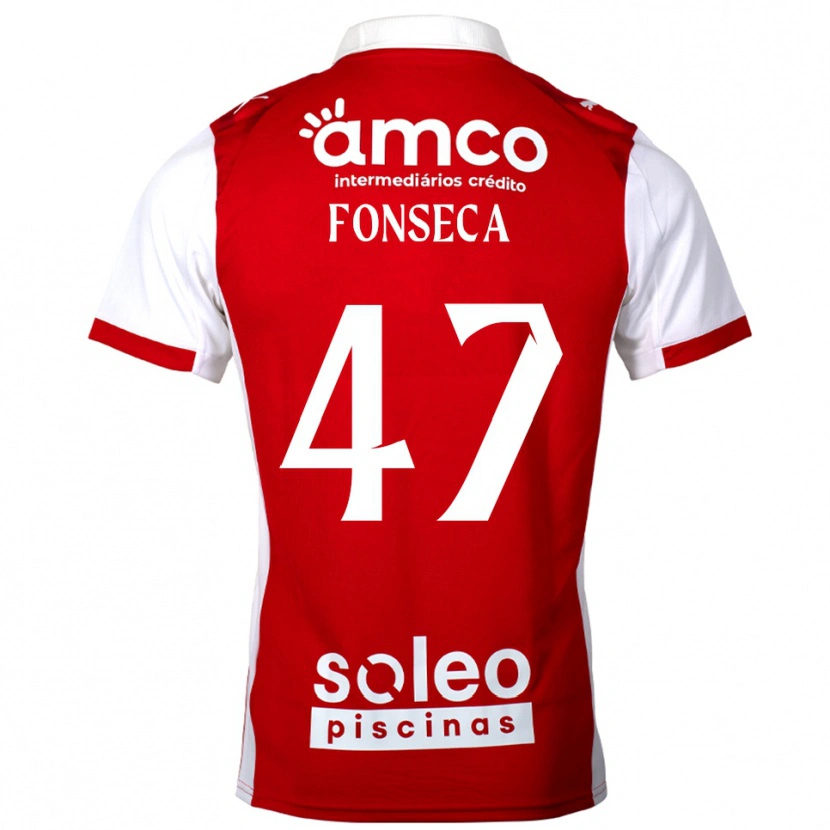 Danxen Niño Camiseta Diogo Fonseca #47 Rojo Blanco 1ª Equipación 2025/26 La Camisa