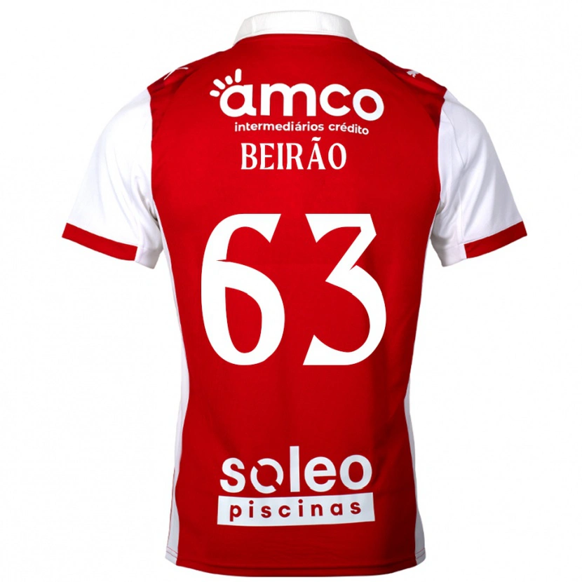 Danxen Niño Camiseta Rodrigo Beirão #63 Rojo Blanco 1ª Equipación 2025/26 La Camisa
