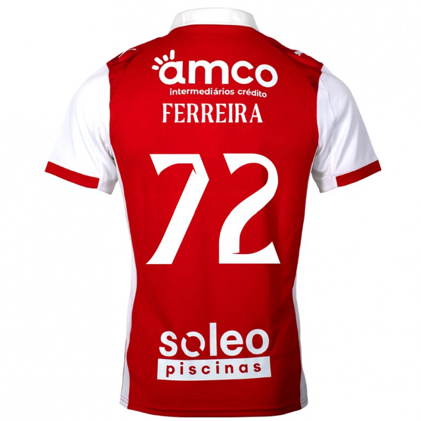 Danxen Niño Camiseta André Ferreira #72 Rojo Blanco 1ª Equipación 2025/26 La Camisa