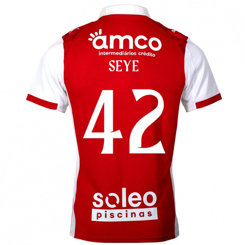 Danxen Niño Camiseta Modou Seye #42 Rojo Blanco 1ª Equipación 2025/26 La Camisa