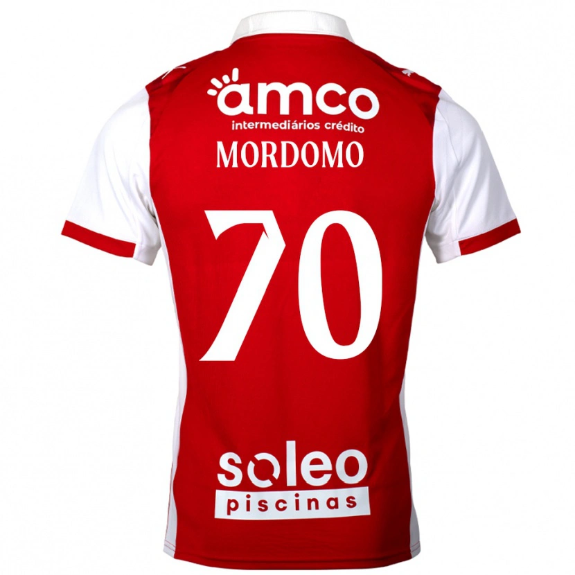 Danxen Niño Camiseta Mordomo #70 Rojo Blanco 1ª Equipación 2025/26 La Camisa