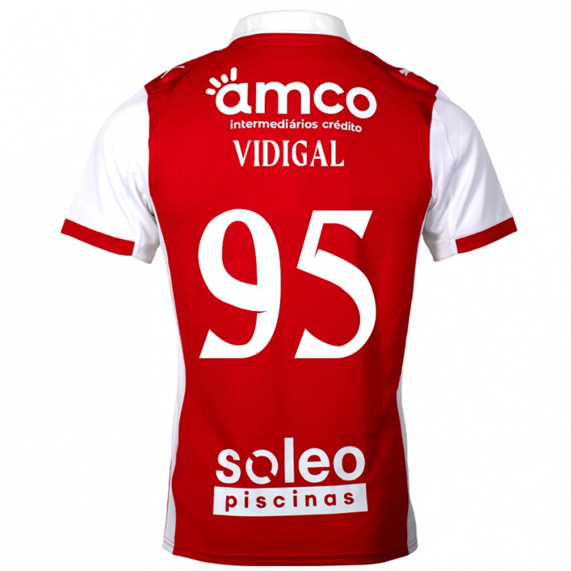 Danxen Niño Camiseta Sandro Vidigal #95 Rojo Blanco 1ª Equipación 2025/26 La Camisa